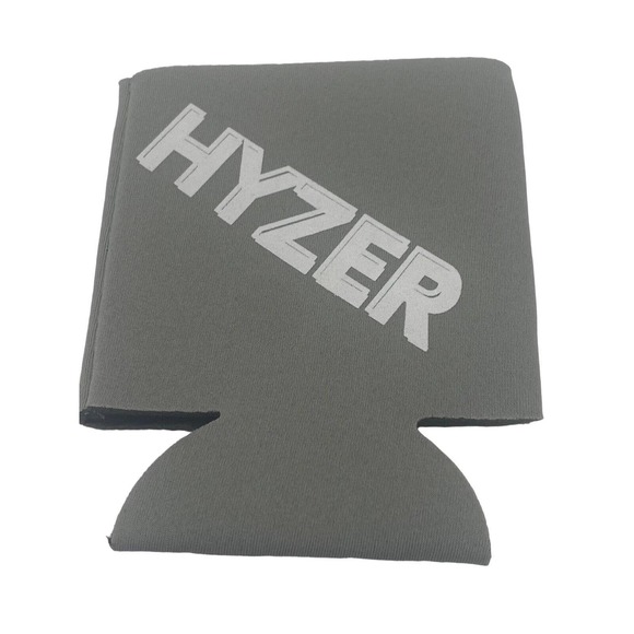 Disc Golf Koozie Cooler Custom Made Double Sided Vinyl Logo HYZER DG Affair Grey - Picture 3 of 4